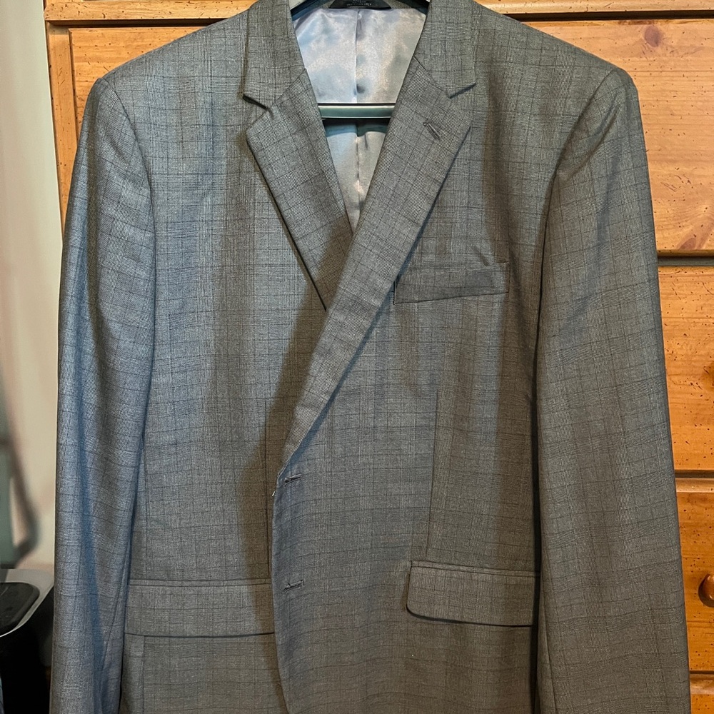 Haggar Gray Suit Modern Tailored Wool-Blend